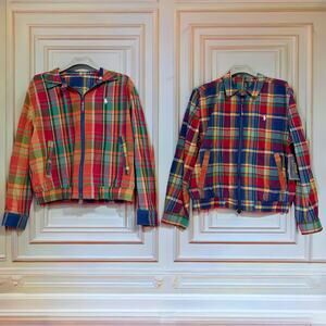 RALPH LAUREN NWT Madras Reversible Plaid 100% Cotton Jacket in Multi Size M